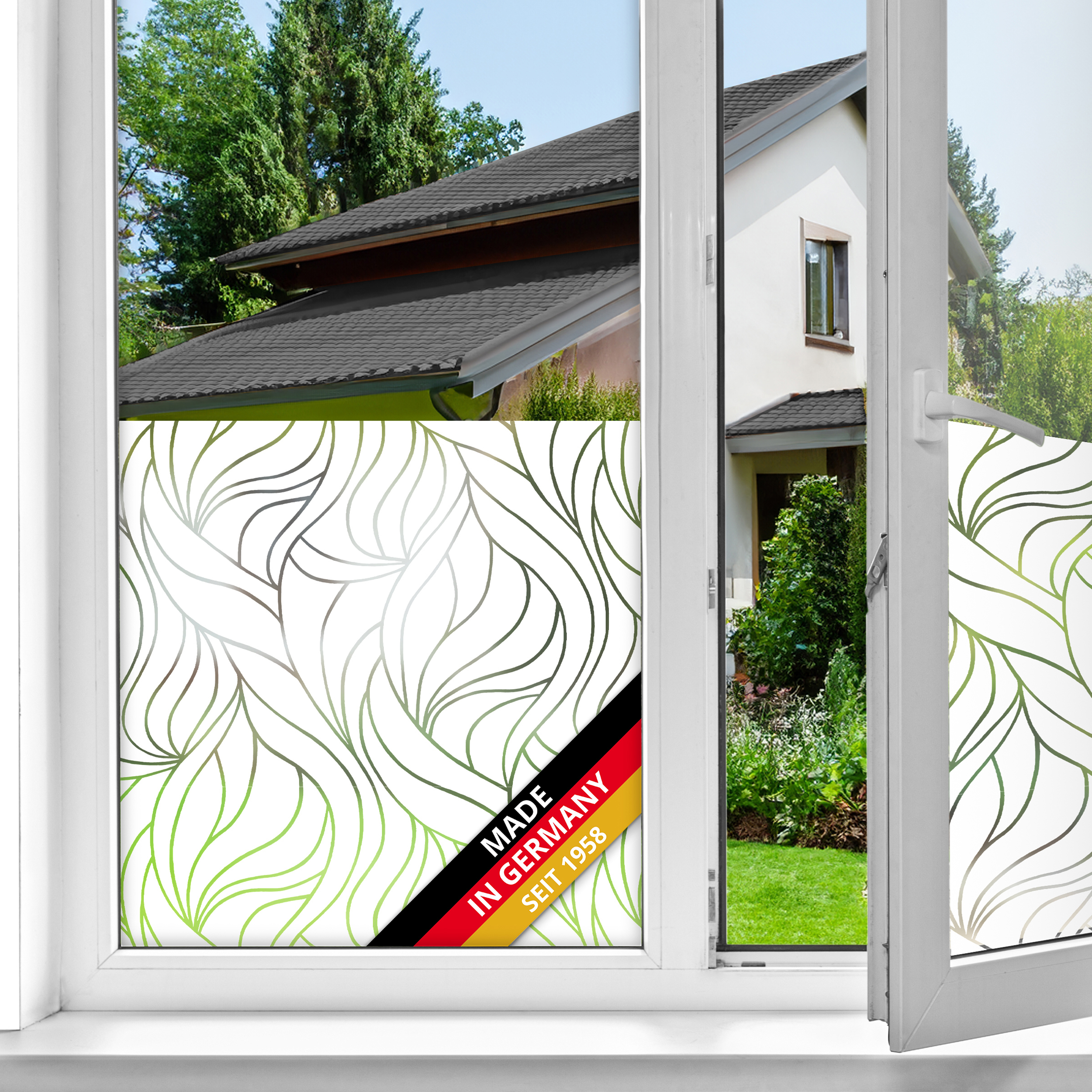 d-c-fix Fensterfolie static Antwerpen weiß - Gr. 90 cm x 1,50 m