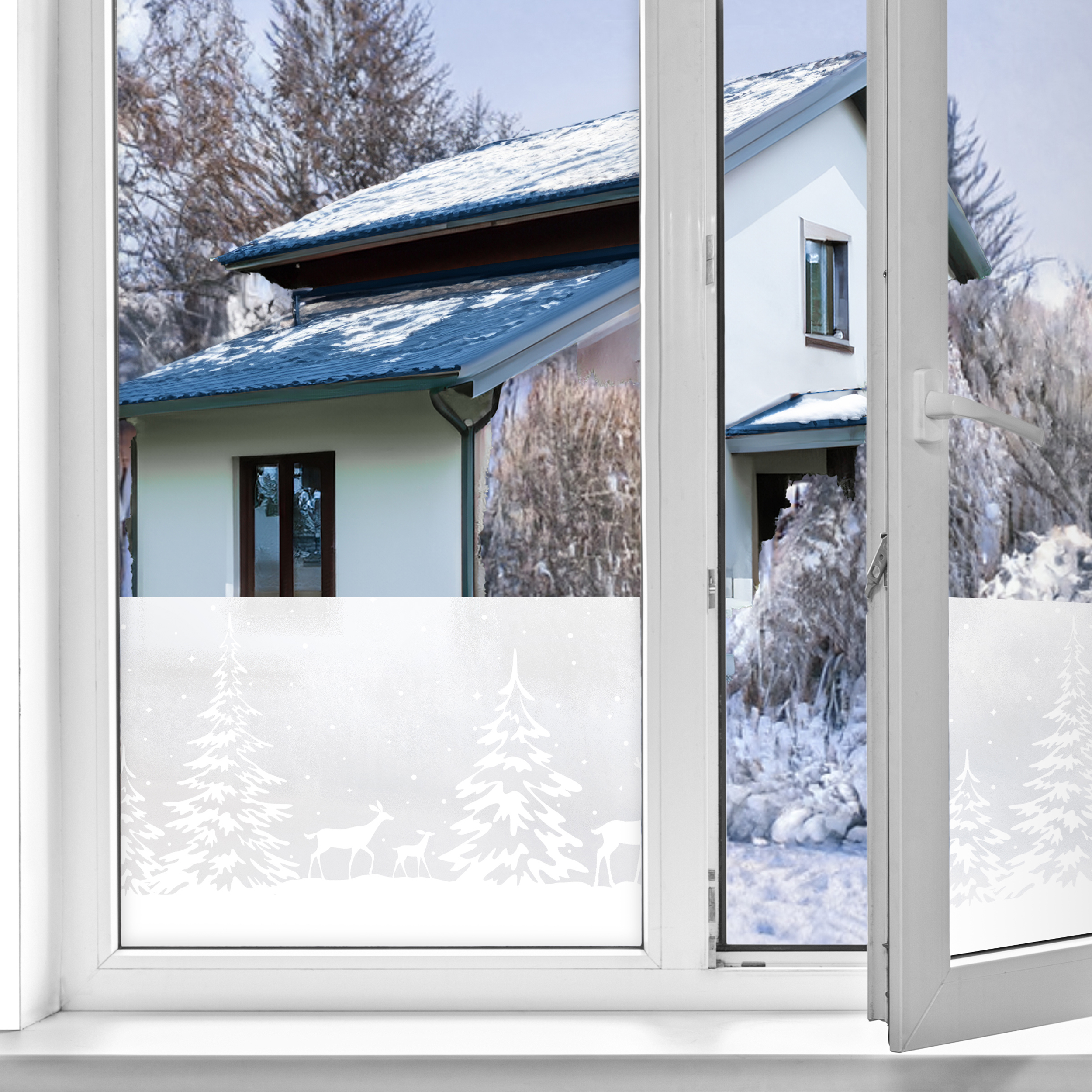 d-c-fix Fensterfolie static window border White Forest